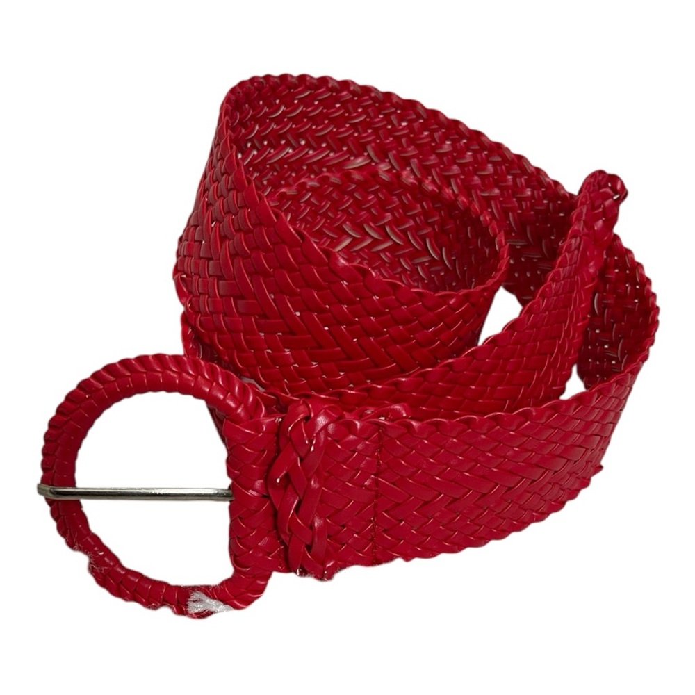 Red Braided Belt with Silver Buckle - Picture 6 of 6